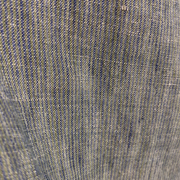 FLAX | Women’s Blue Linen Micro Stripe Front Slit Vintage Maxi Skirt size Large - Picture 5 of 9